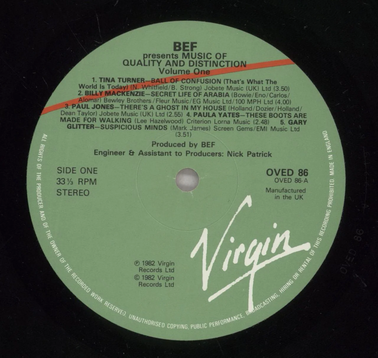 B.E.F. Music Of Quality And Distinction Volume 1 UK Vinyl LP - Image 2
