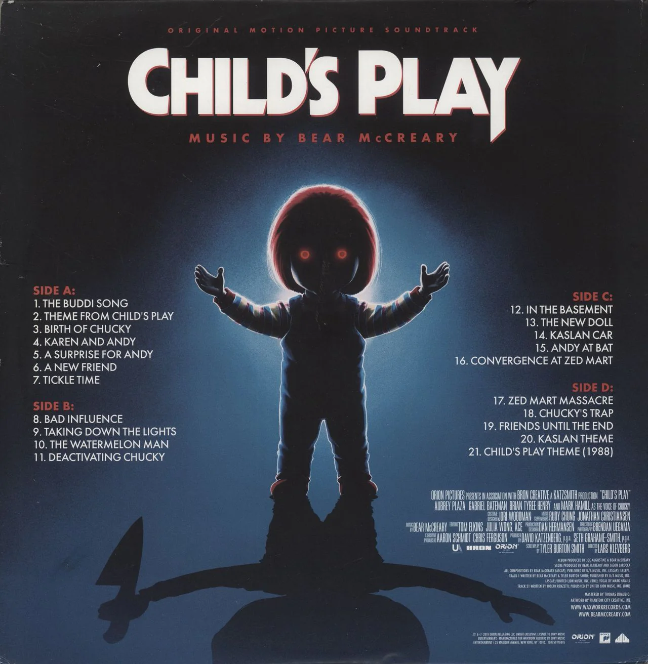 Bear McCreary Child's Play [Original Motion Picture Soundtrack] - Blue Splatter Vinyl & Red Splatter Vinyl US 2-LP vinyl set - Image 3