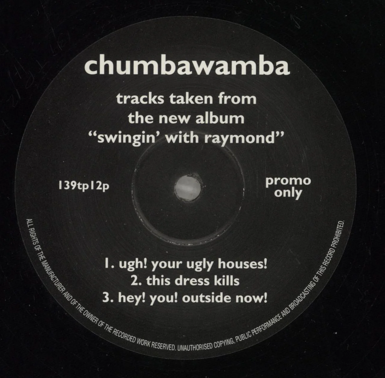Chumbawamba Tracks Taken From The New Album "Swingin' With Raymond" UK 12" vinyl - Image 2