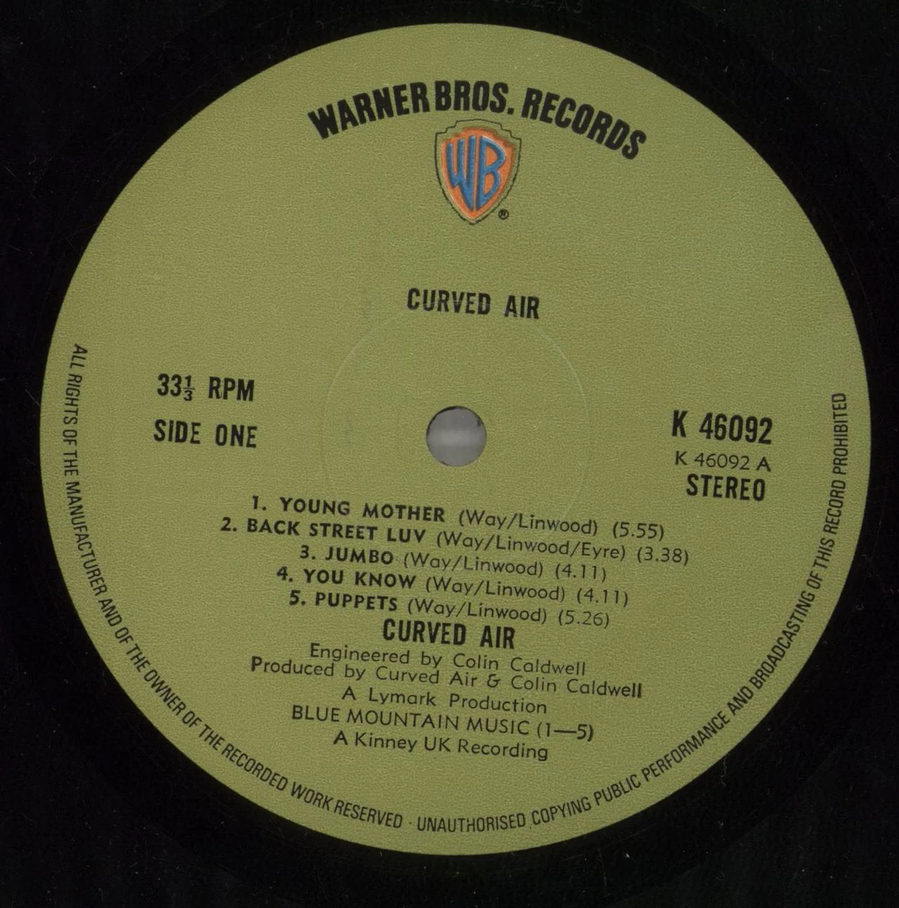 Curved Air Second Album UK Vinyl LP - Image 2