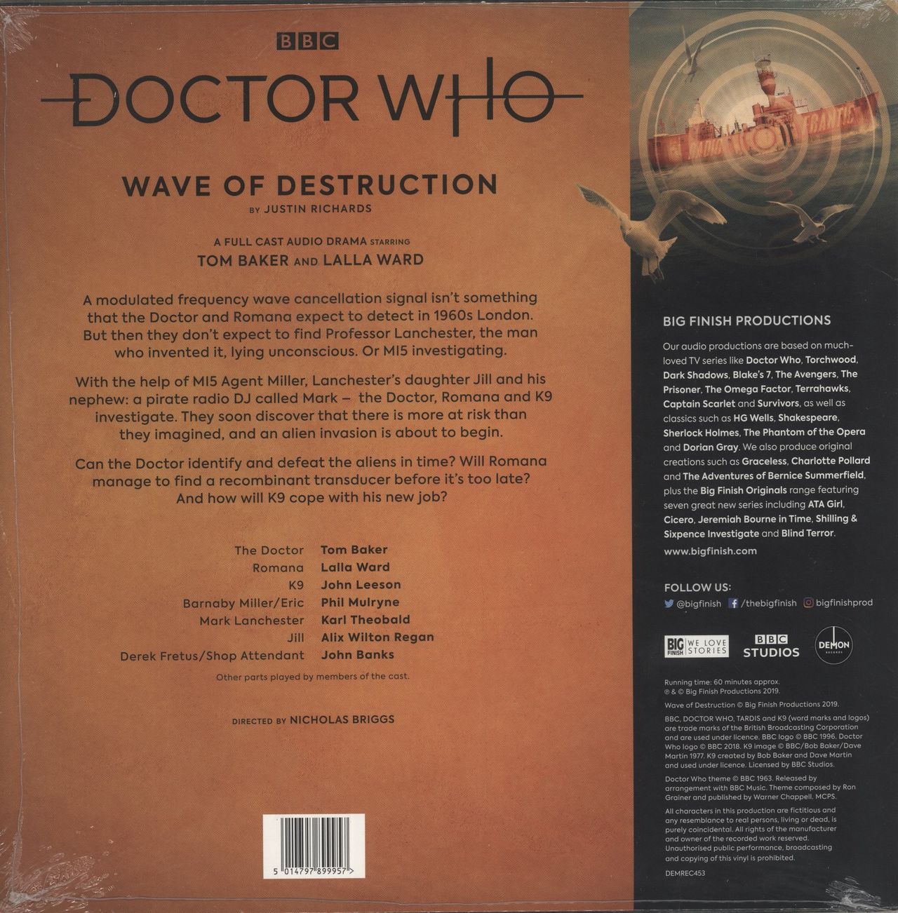 Doctor Who Wave Of Destruction - Ocean Swirl Vinyl - Sealed UK Vinyl LP - Image 2