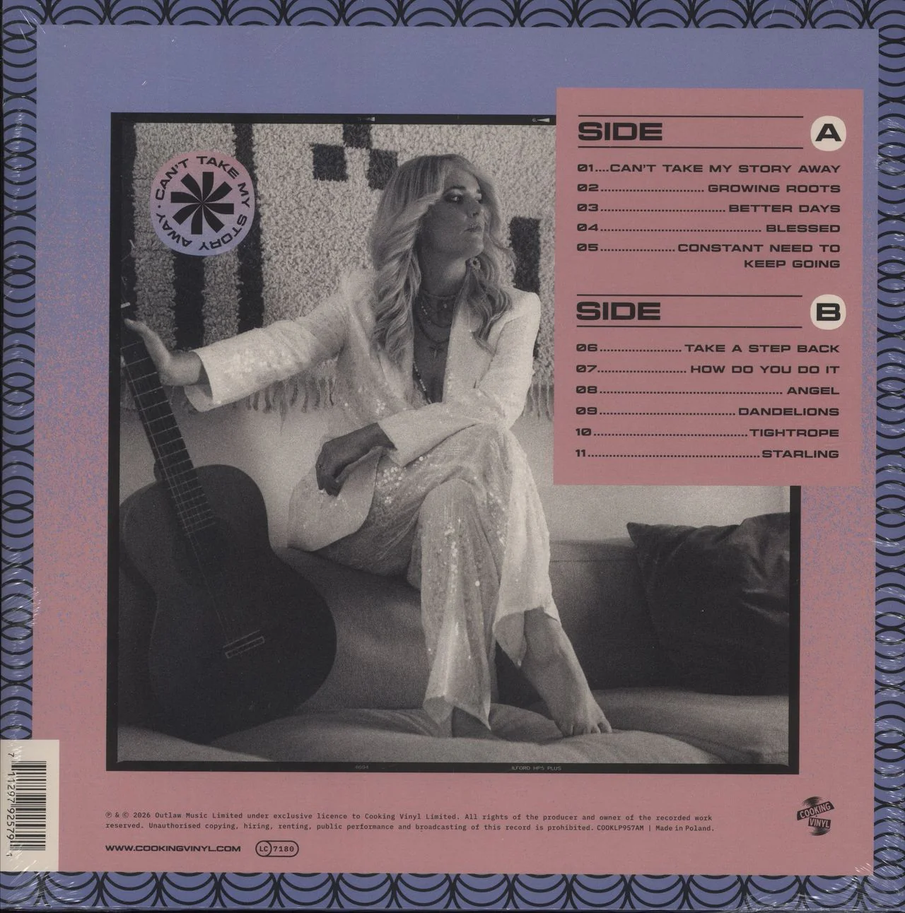Elles Bailey Can't Take My Story Away - Blue/Purple Swirl Vinyl + Autographed - Sealed UK Vinyl LP - Image 2