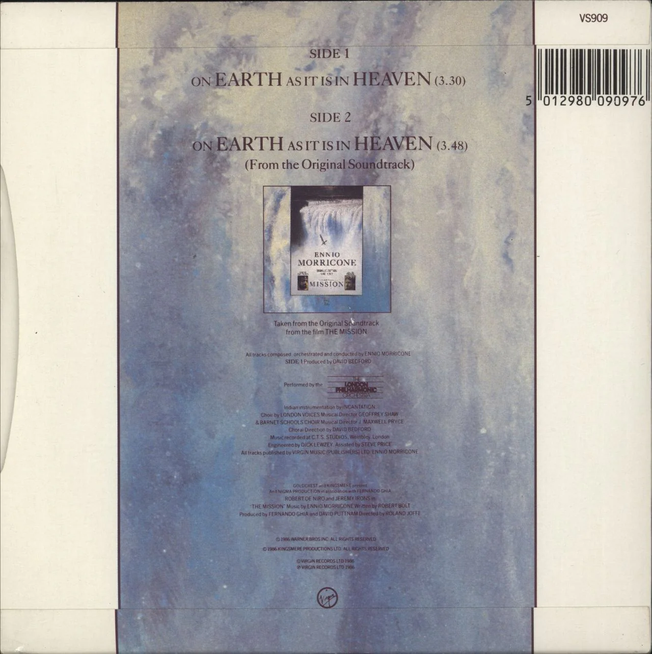 Ennio Morricone On Earth As It Is In Heaven UK 7" vinyl - Image 3