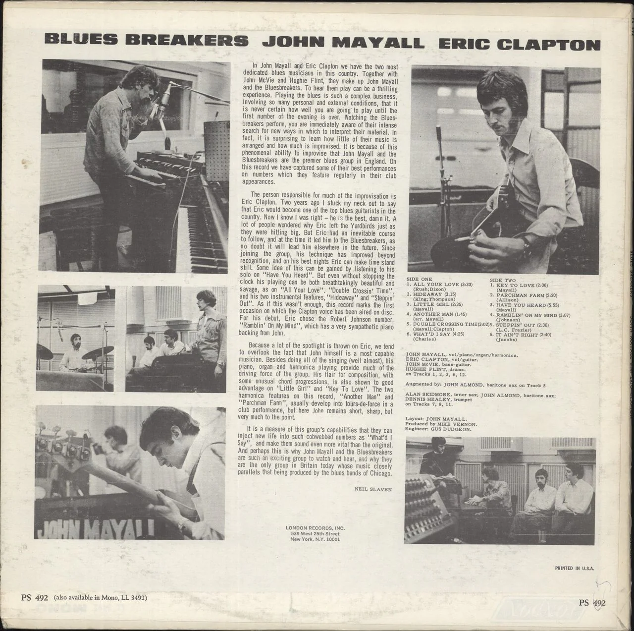 John Mayall Blues Breakers - VG US Vinyl LP - Image 3