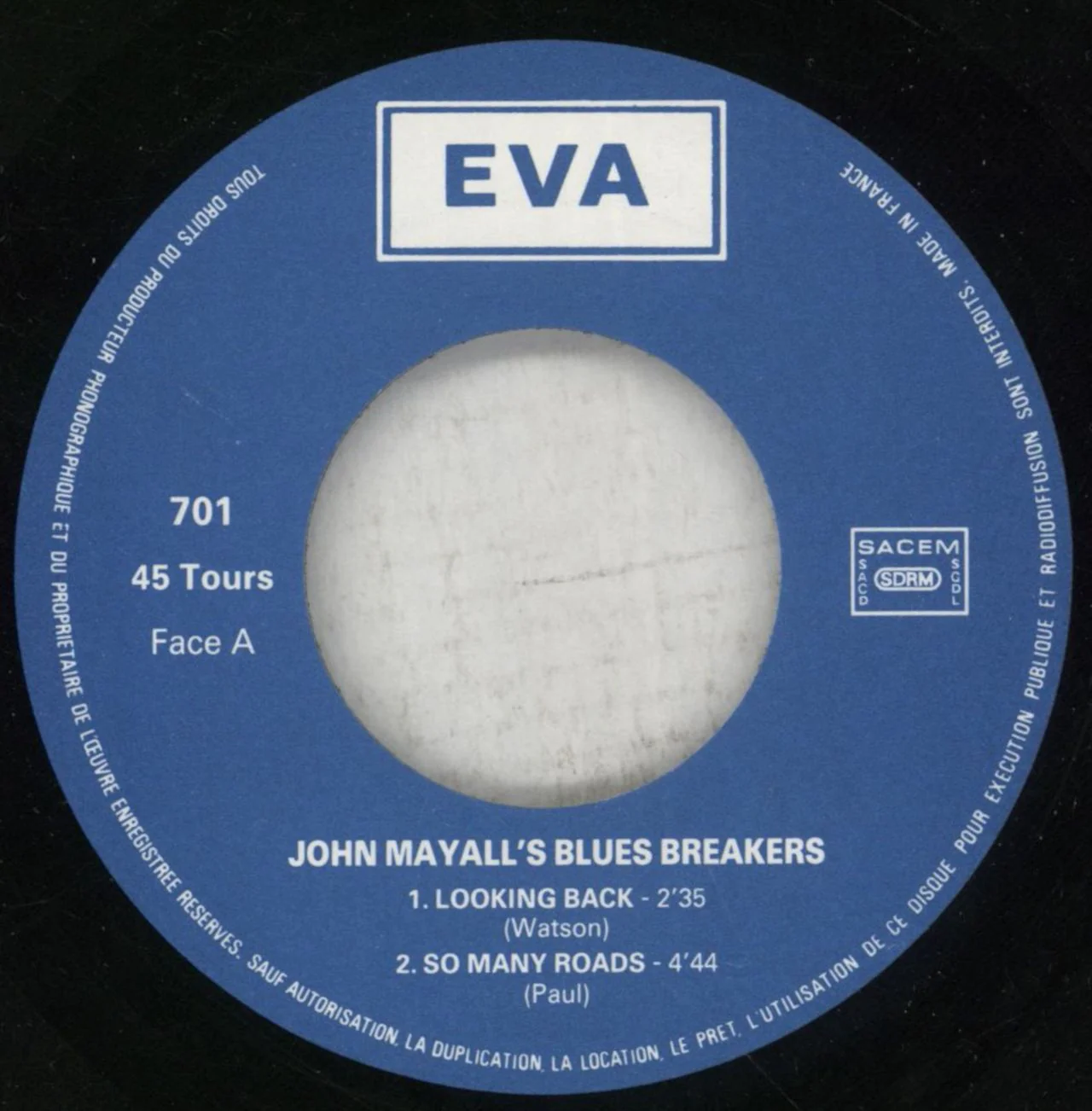 John Mayall Looking Back French 7" vinyl - Image 2