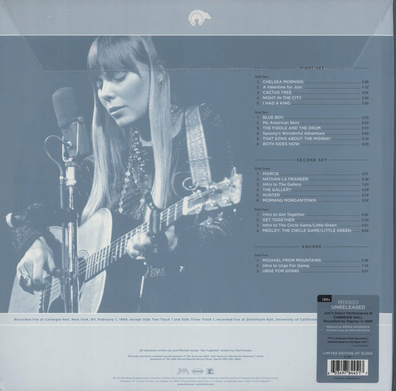 Joni Mitchell Live At Carnegie Hall 1969 - 180 Gram UK 3-LP vinyl set - Image 3