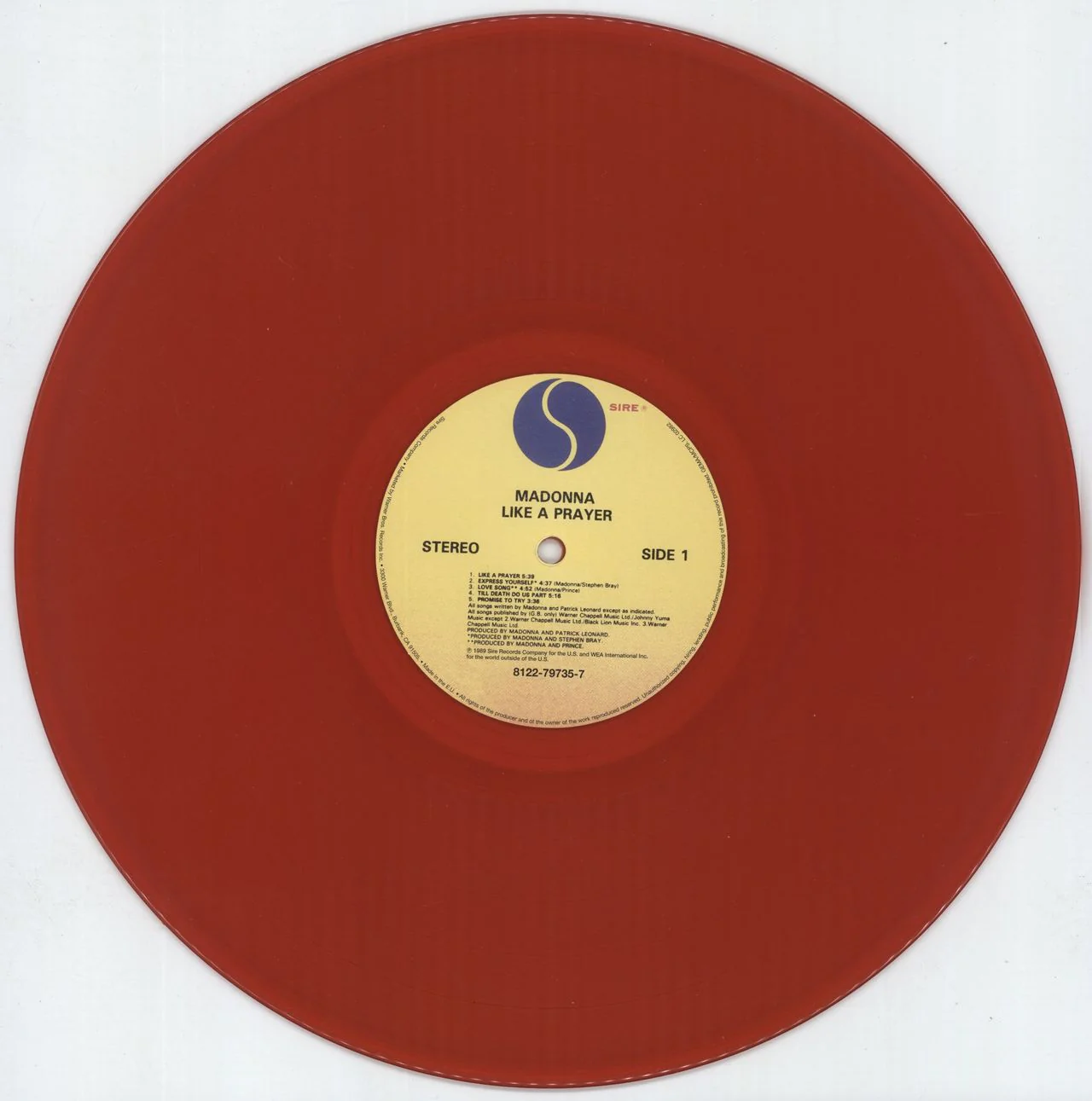 Madonna Like A Prayer - Red Vinyl - Shrink UK Vinyl LP - Image 2