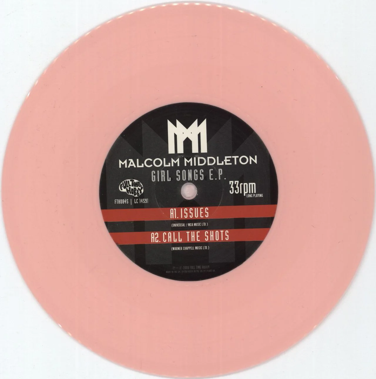Malcolm Middleton Girl Songs E.P. - Pink Vinyl UK 7" vinyl - Image 2