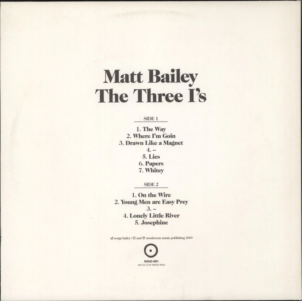 Matt Bailey The Three I's Australian Vinyl LP - Image 3