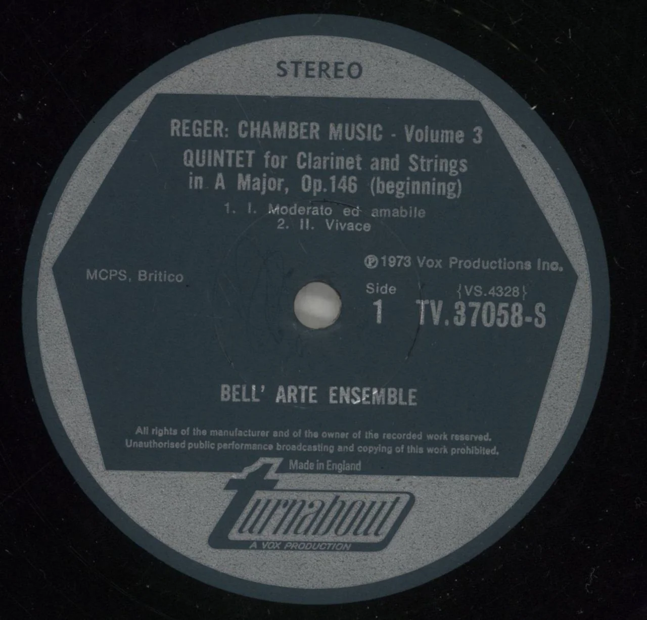 Max Reger Chamber Music Volume 3 (Quintet For Clarinet And Strings In A Major, Op. 146) UK Vinyl LP - Image 2