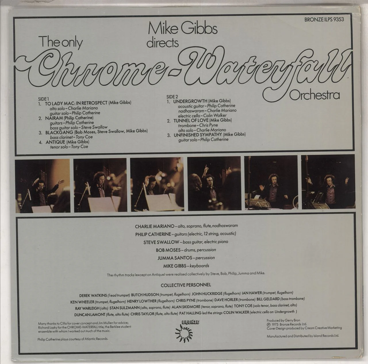 Mike Gibbs The Only Chrome-Waterfall Orchestra - EX UK Vinyl LP - Image 2