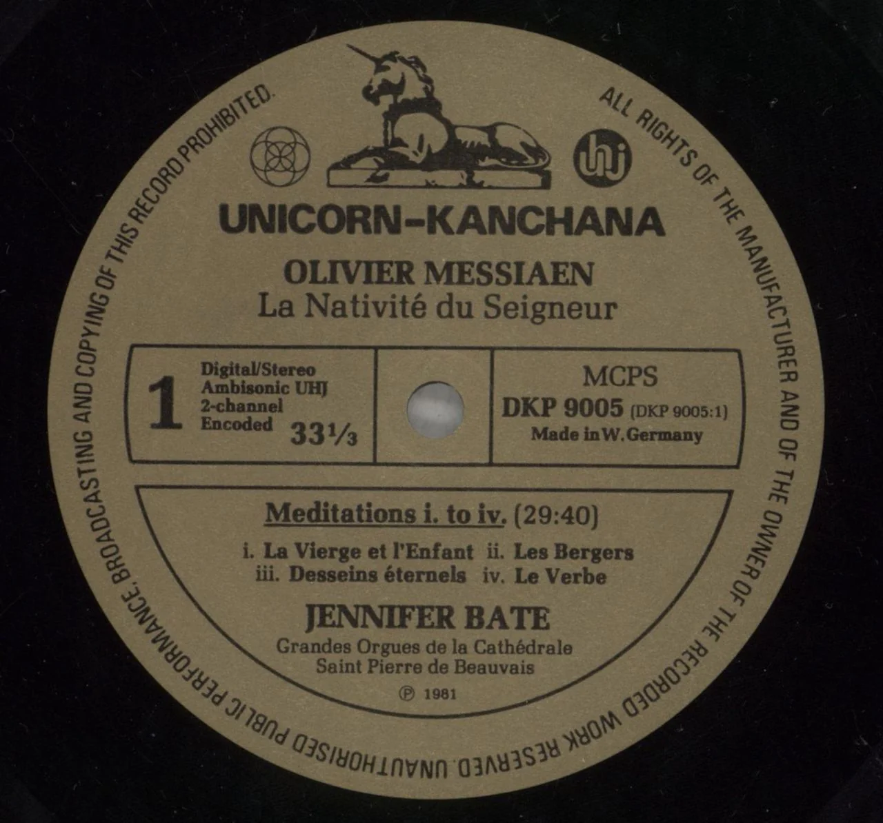 Olivier Messiaen Messiaen: Organ Works - Volume II (La Nativité Du Seigneur) UK Vinyl LP - Image 2