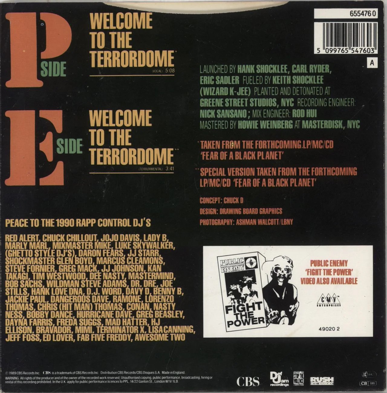 Public Enemy Welcome To The Terrordome UK 7" vinyl - Image 3