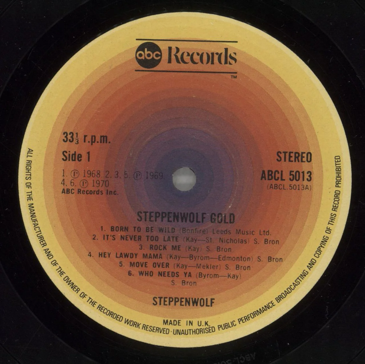 Steppenwolf Gold UK Vinyl LP - Image 2