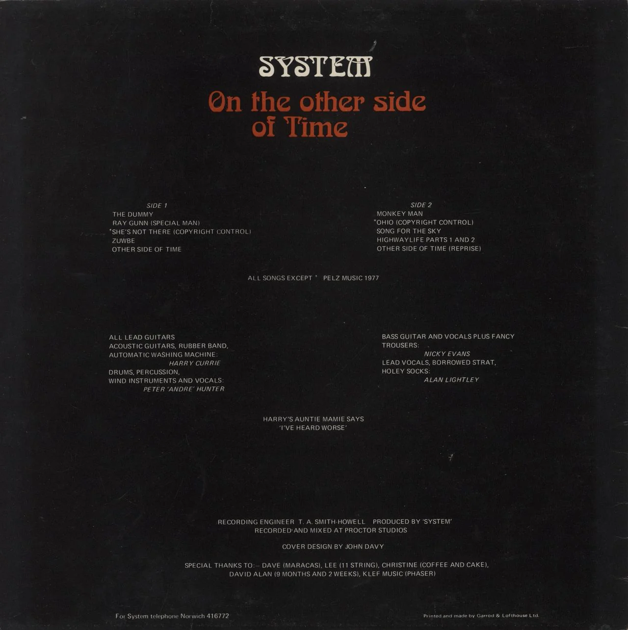 System On The Other Side Of Time - Fully Autographed UK Vinyl LP - Image 3