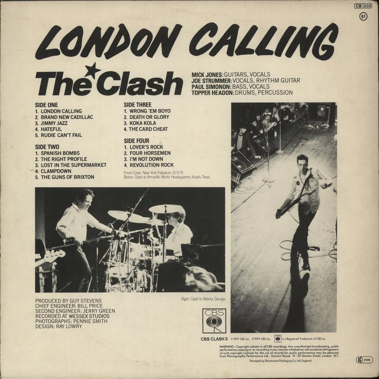 The Clash London Calling + Inners - TIV Etching - VG UK 2-LP vinyl set - Image 3
