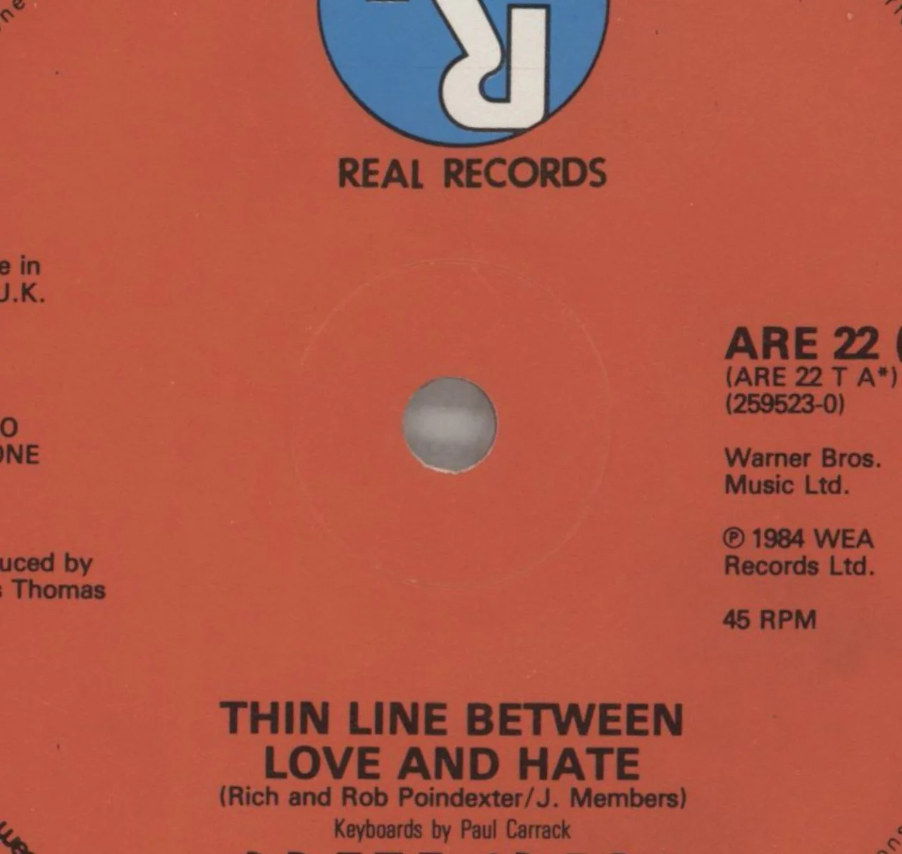 The Pretenders Thin Line Between Love & Hate UK 12" vinyl - Image 2
