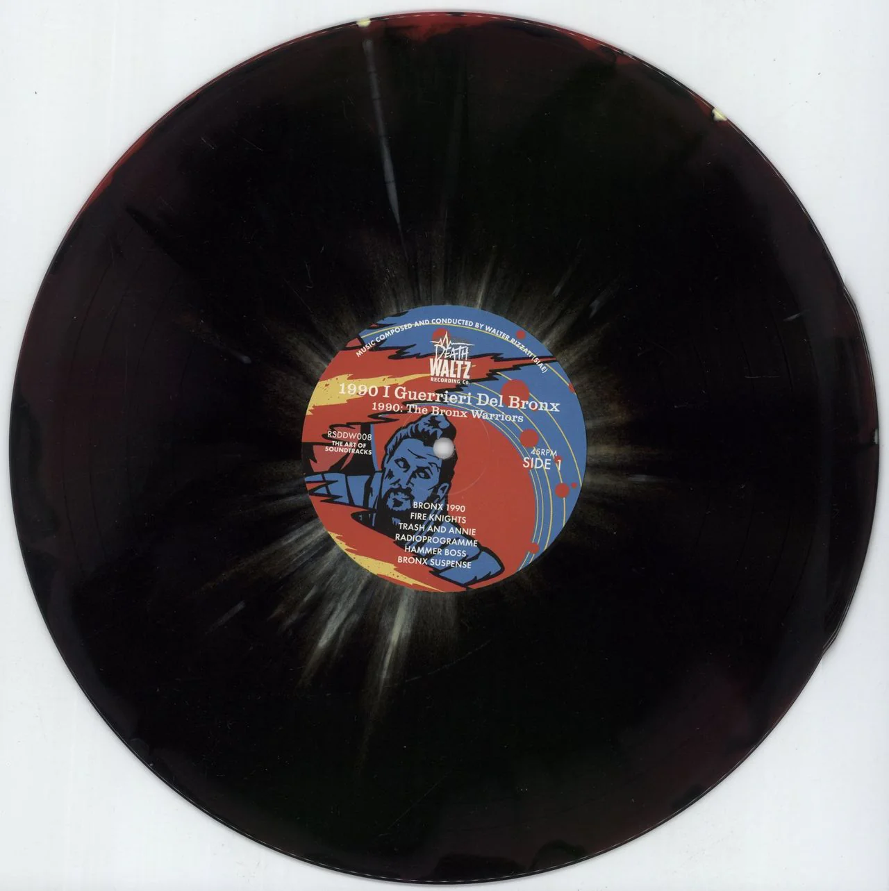 Walter Rizzati 1990 : I Guerrieri Del Bronx - RSD - Red Swirl with Yellow Splatter Vinyl - Obi US Vinyl LP - Image 2